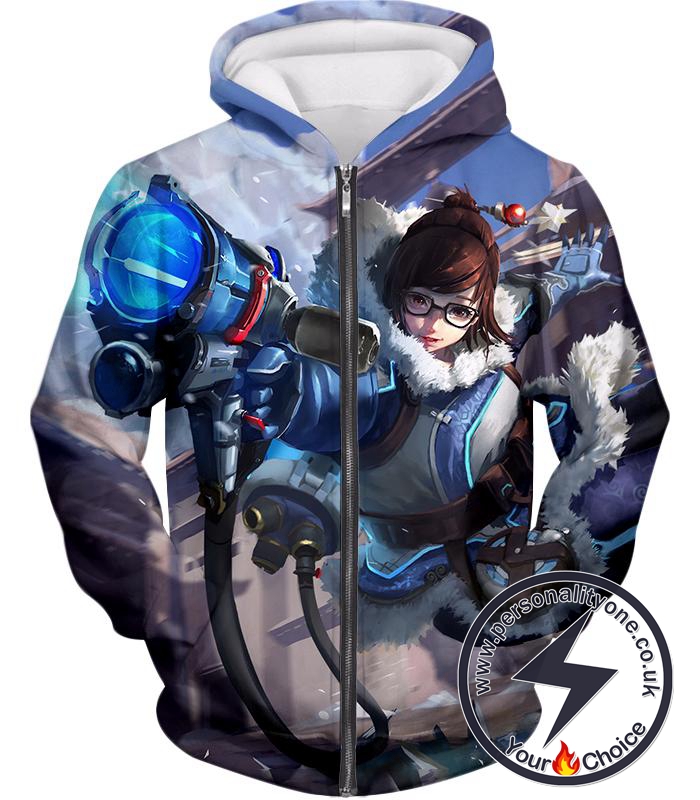 Overwatch Climatologist Mei Awesome Defense Hero Zip Up Hoodie